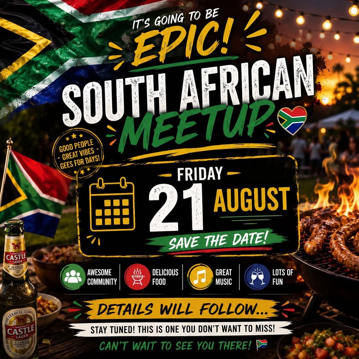 South African - August Social Dinner / Drinks