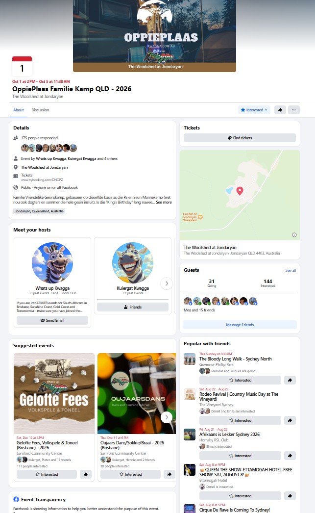 OppiePlaas Familie Kamp QLD - 2026